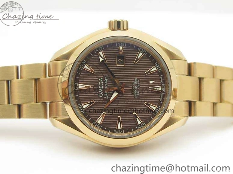 0418 Bright Aqua Terra Ladies 35mm RG V6F Best Edition Brown Dial On RG Bracelet A 8101